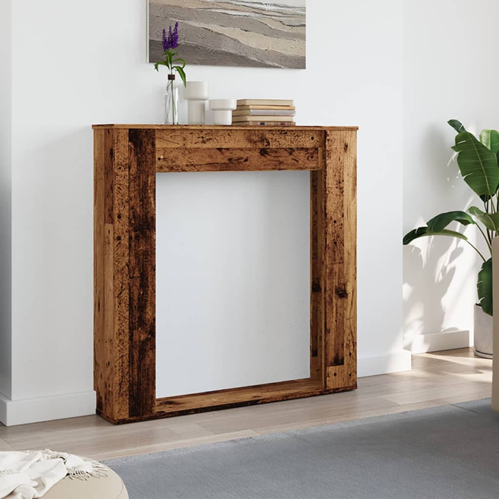 vidaXL Fireplace Surround Old Wood 100x20x100 cm Engineered Wood