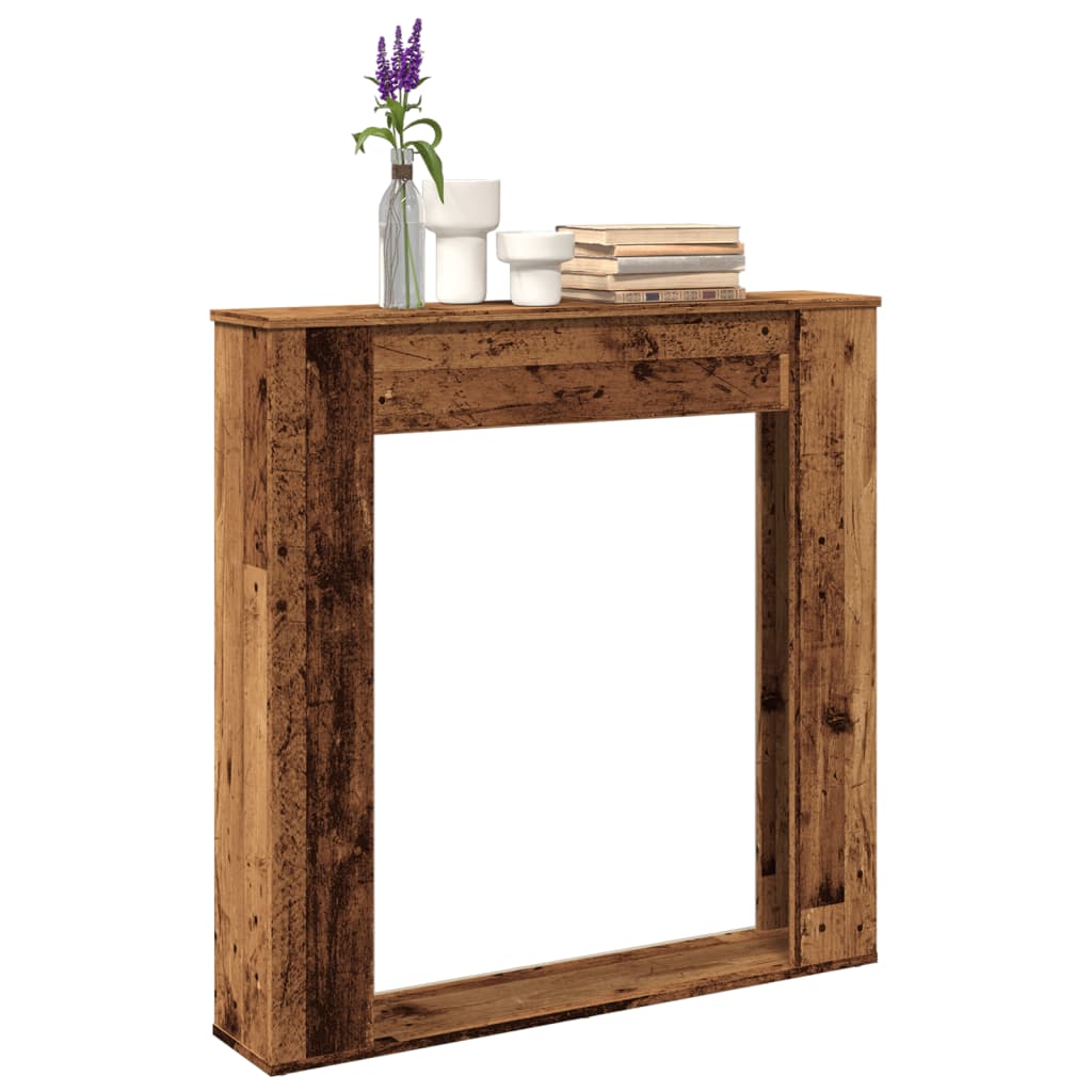vidaXL Fireplace Surround Old Wood 100x20x100 cm Engineered Wood