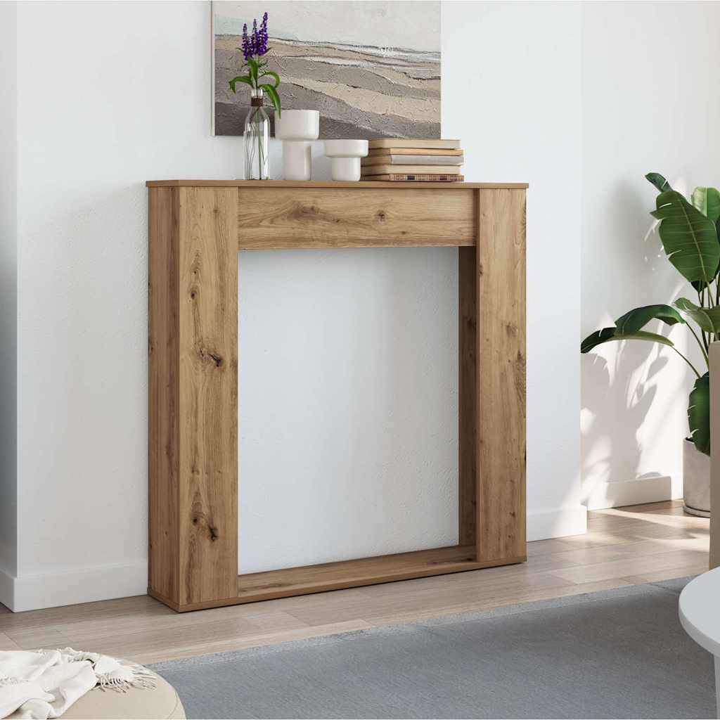 vidaXL Fireplace Surround Artisan Oak 100x20x100 cm Engineered Wood