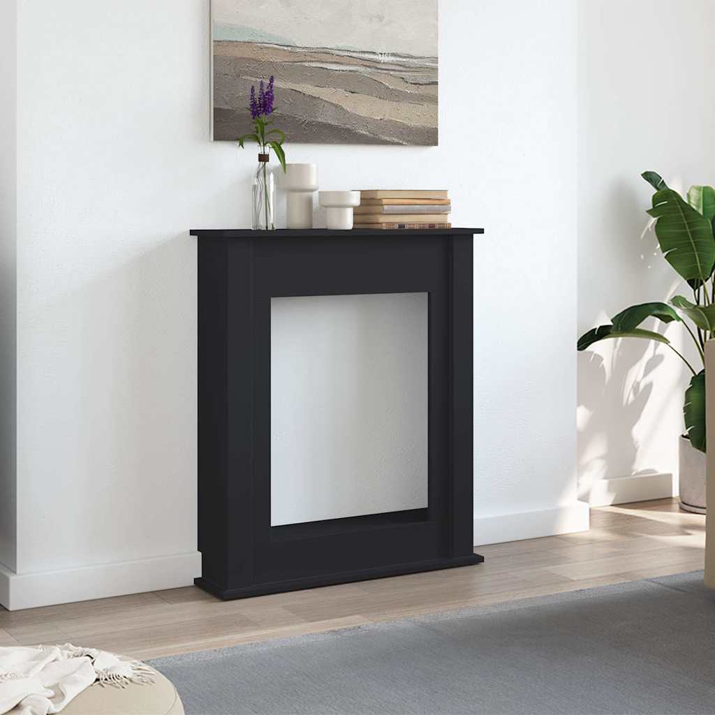 vidaXL Fireplace Surround Black 75x20x87,5 cm Engineered Wood