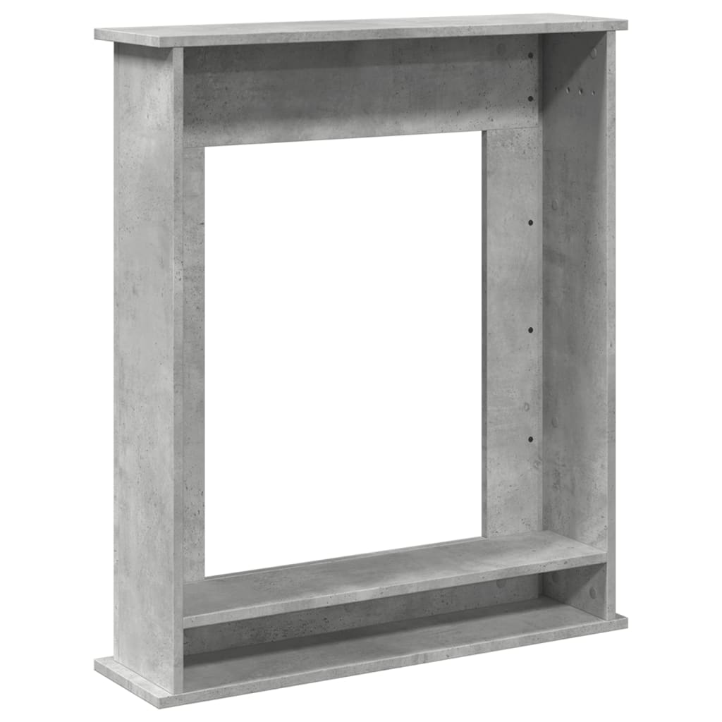 vidaXL Fireplace Surround Concrete Grey 75x20x87.5 cm Engineered Wood