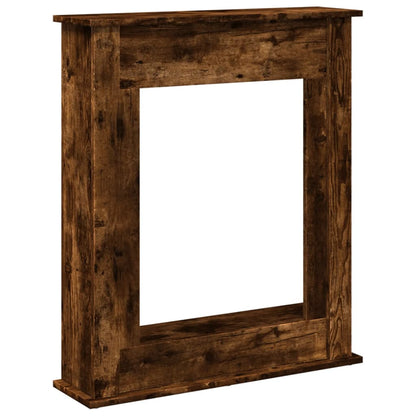 vidaXL Fireplace Surround Smoked Oak 75x20x87.5 cm Engineered Wood