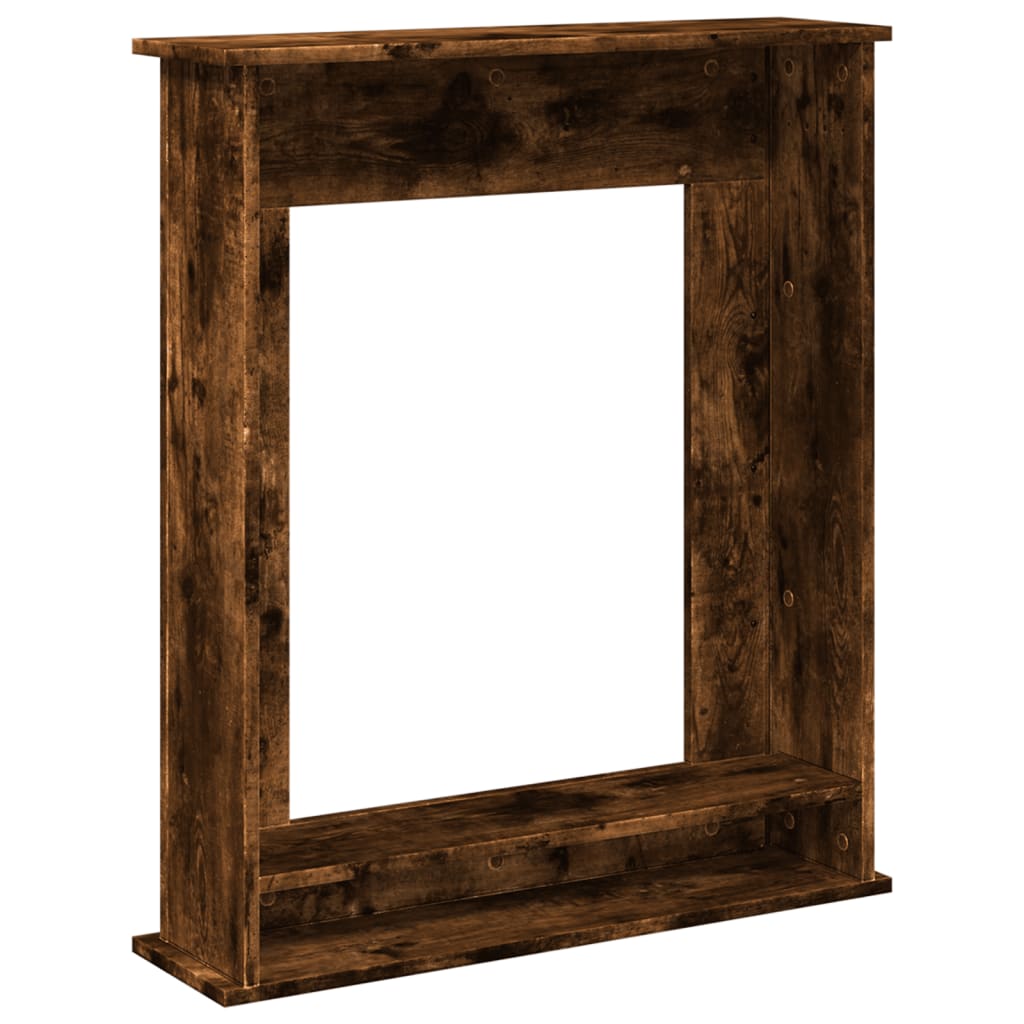 vidaXL Fireplace Surround Smoked Oak 75x20x87.5 cm Engineered Wood
