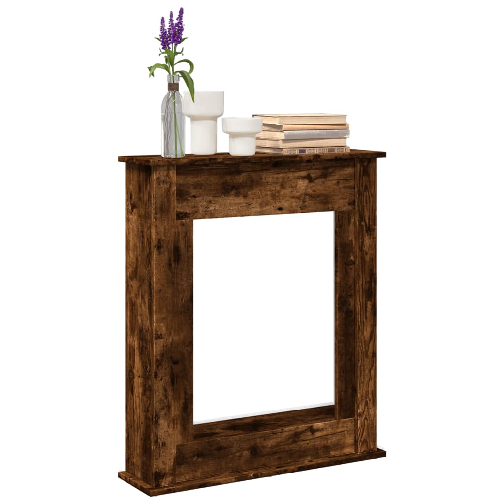 vidaXL Fireplace Surround Smoked Oak 75x20x87.5 cm Engineered Wood