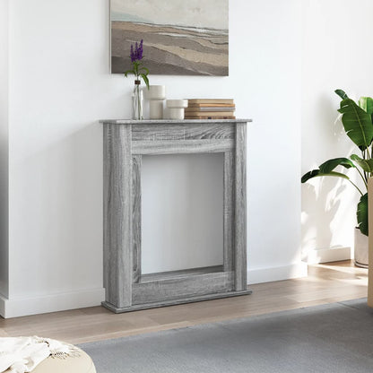 vidaXL Fireplace Surround Grey Sonoma 75x20x87,5 cm Engineered Wood