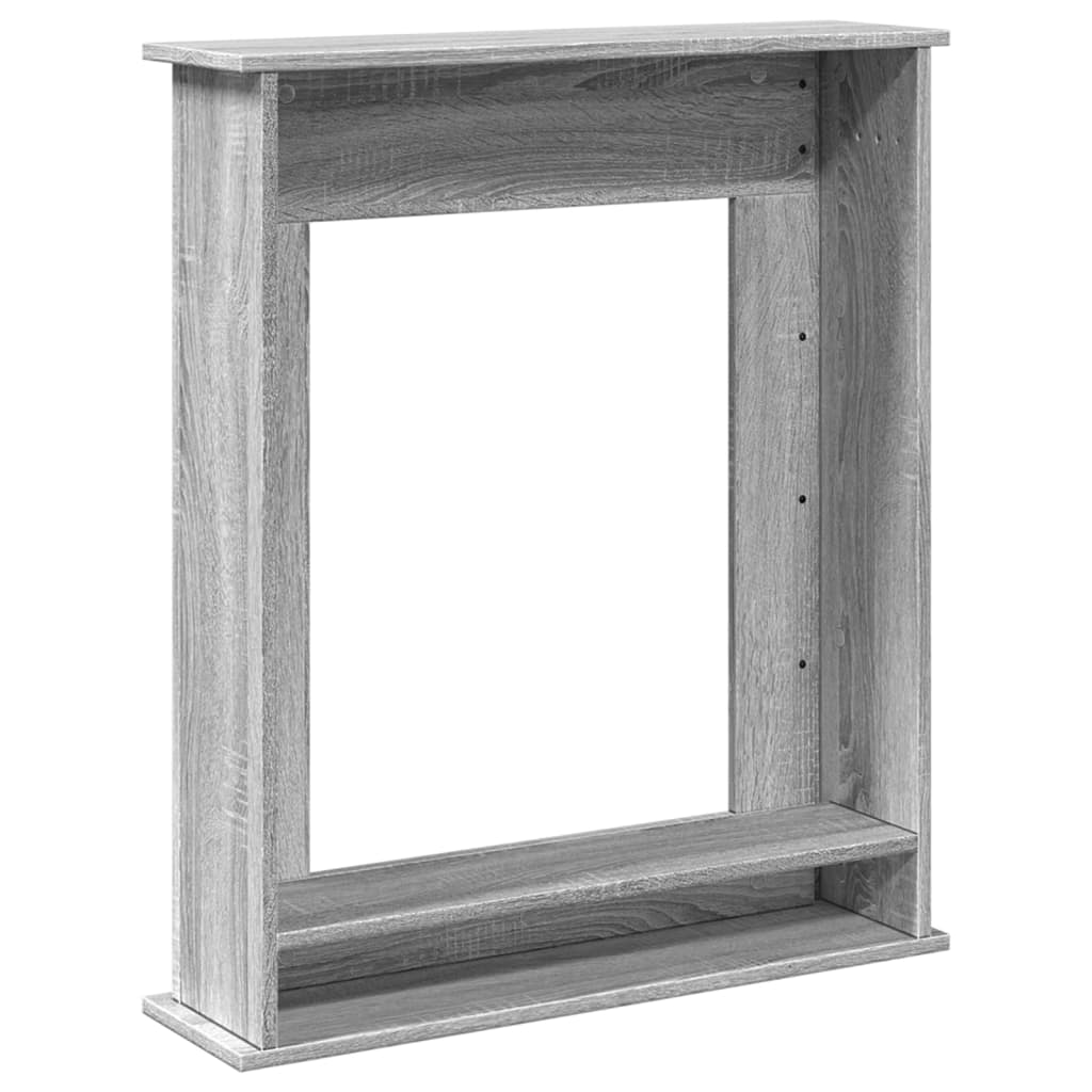 vidaXL Fireplace Surround Grey Sonoma 75x20x87.5 cm Engineered Wood