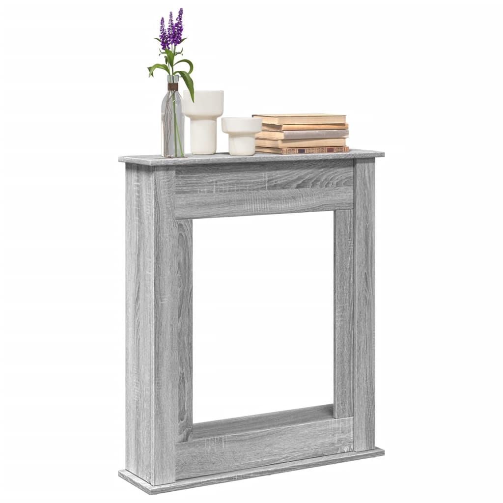 vidaXL Fireplace Surround Grey Sonoma 75x20x87,5 cm Engineered Wood