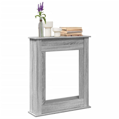 vidaXL Fireplace Surround Grey Sonoma 75x20x87,5 cm Engineered Wood