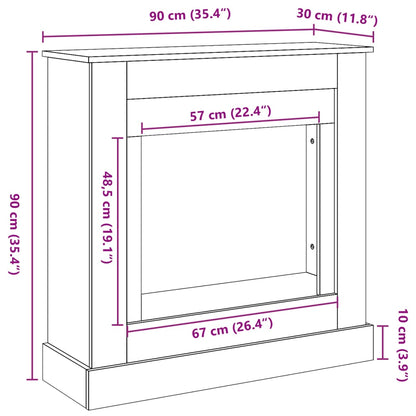 vidaXL Fireplace Surround Black 90x30x90 cm Engineered Wood