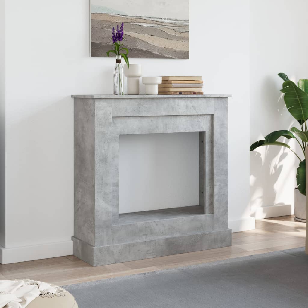 vidaXL Fireplace Surround Concrete Grey 90x30x90 cm Engineered Wood