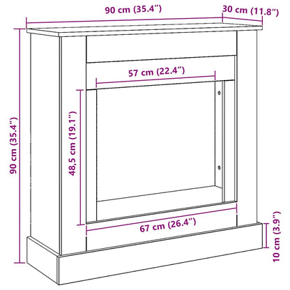 vidaXL Fireplace Surround Artisan Oak 90x30x90 cm Engineered Wood