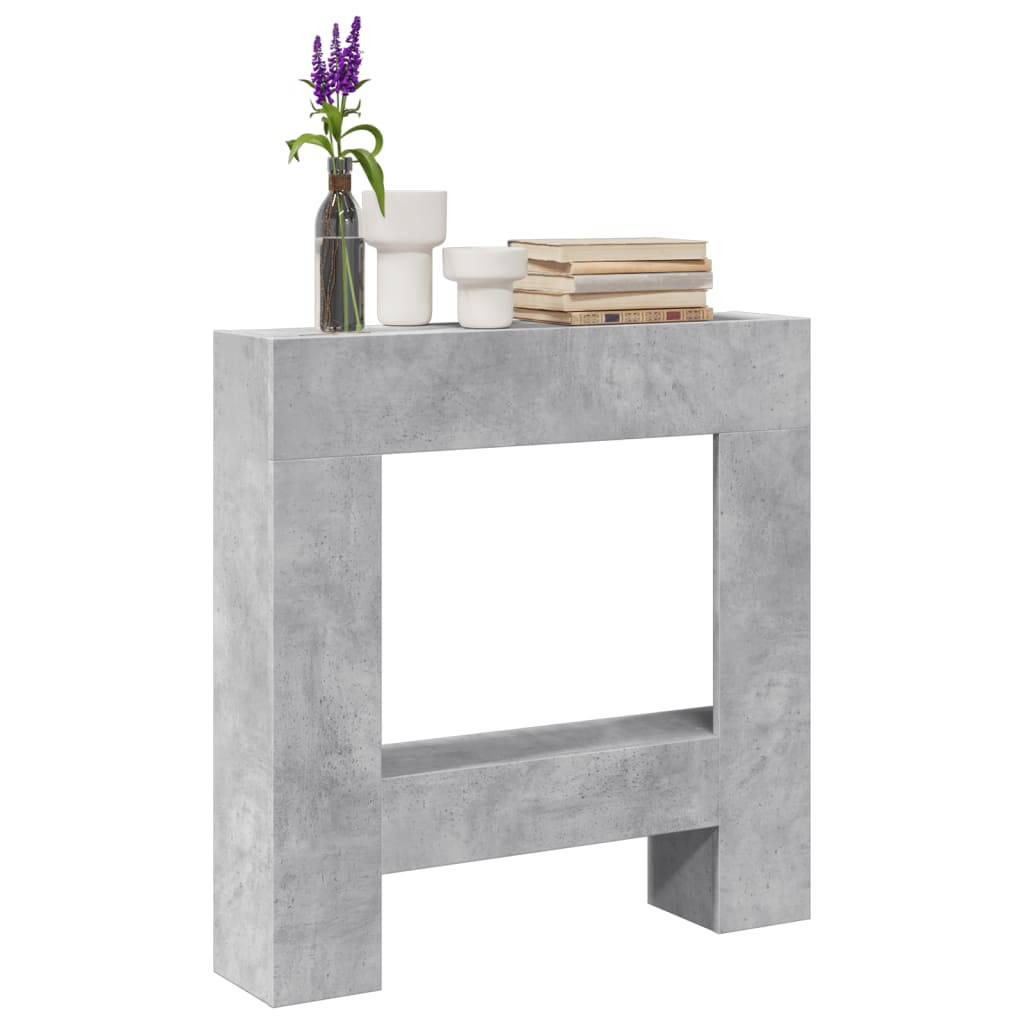 vidaXL Fireplace Surround Concrete Grey 81x18x82 cm Engineered Wood