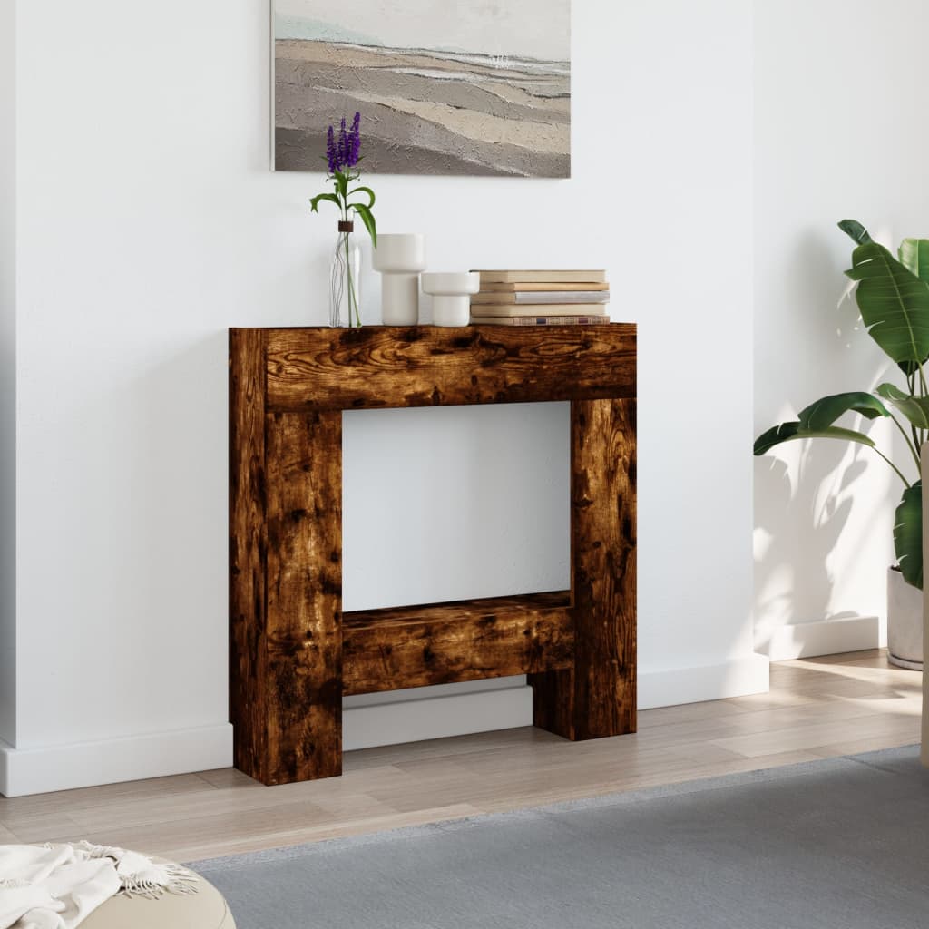 vidaXL Fireplace Surround Smoked Oak 81x18x82 cm Engineered Wood