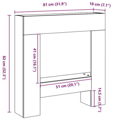 vidaXL Fireplace Surround Brown Oak 81x18x82 cm Engineered Wood