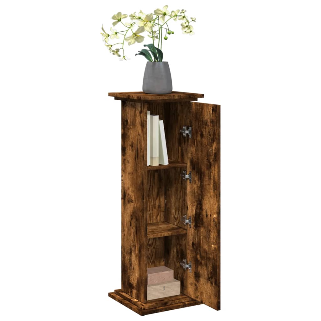 vidaXL Display Stand with Storage Smoked Oak 31x30x90 cm
