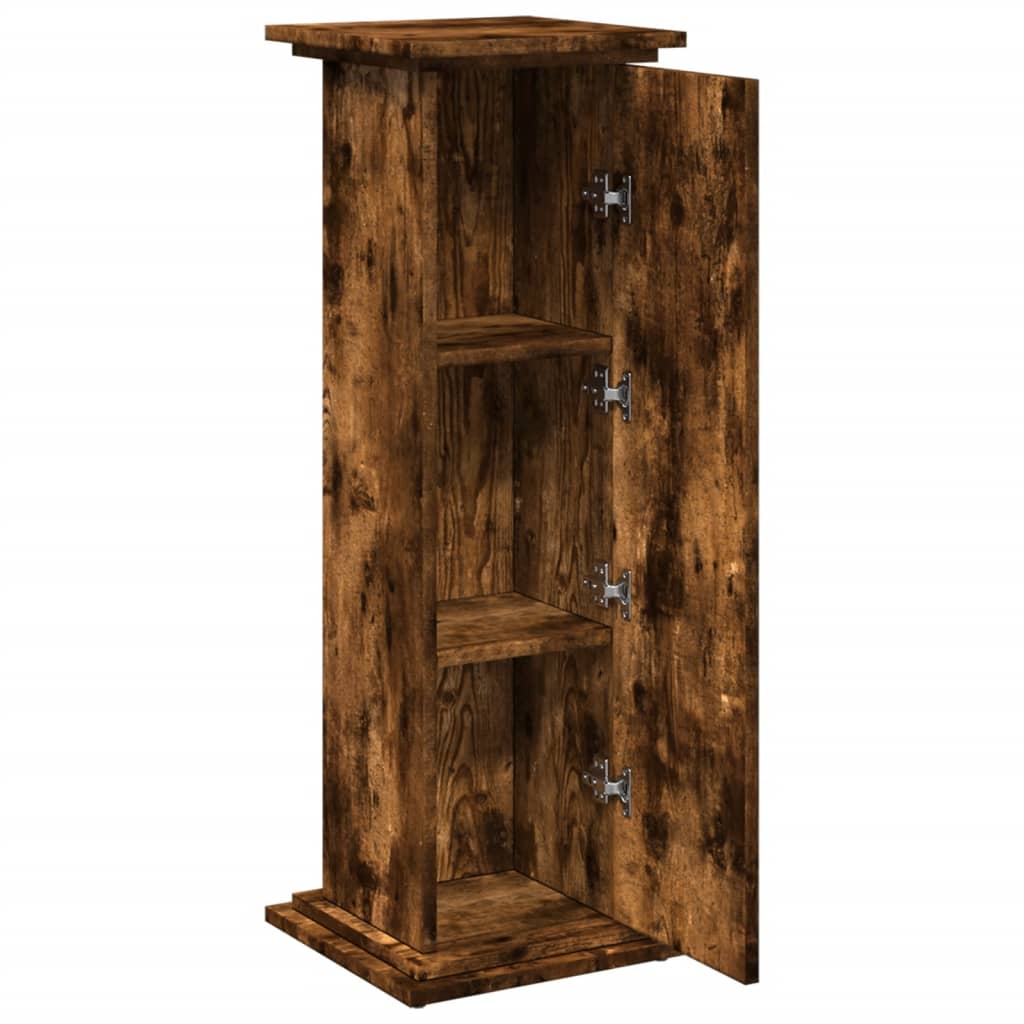 vidaXL Display Stand with Storage Smoked Oak 31x30x90 cm