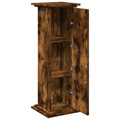 vidaXL Display Stand with Storage Smoked Oak 31x30x90 cm