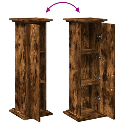 vidaXL Display Stand with Storage Smoked Oak 31x30x90 cm