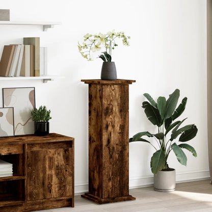 vidaXL Display Stand with Storage Smoked Oak 31x30x90 cm