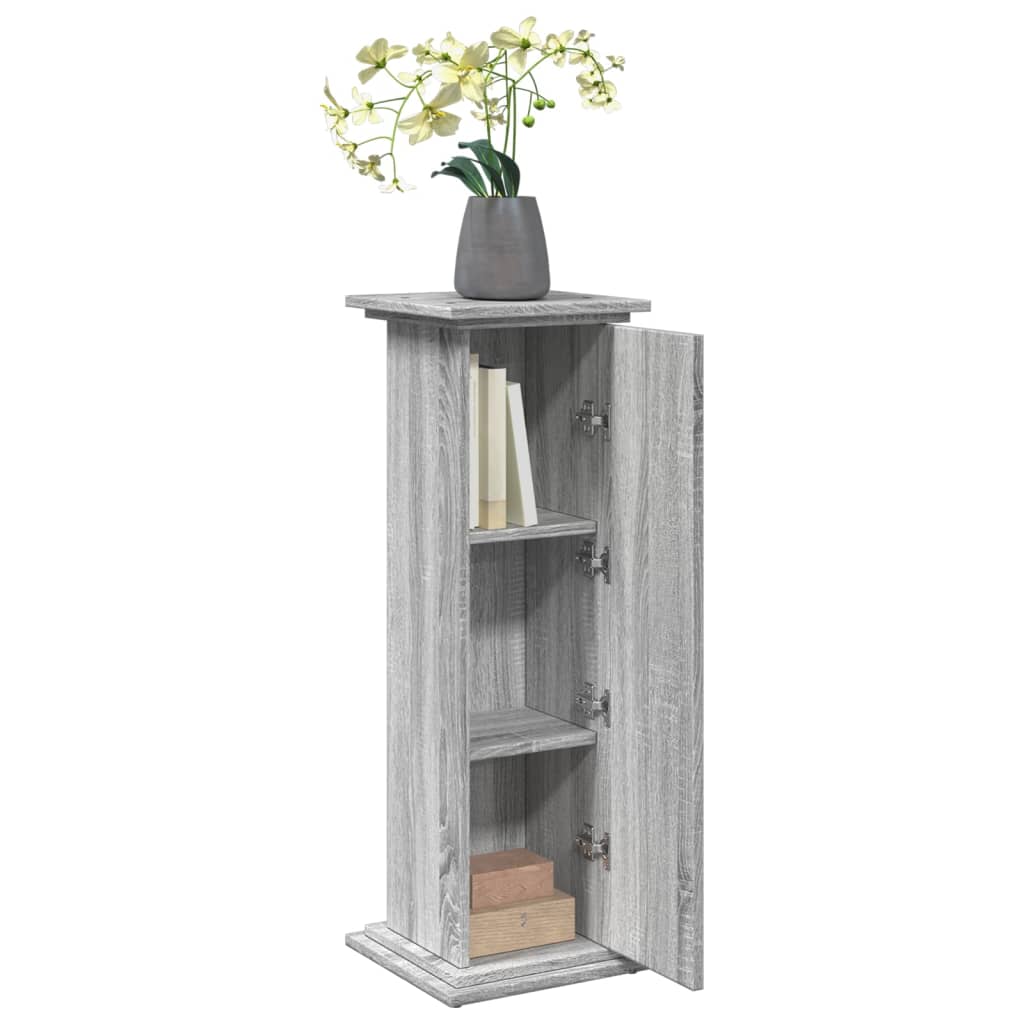 vidaXL Display St& with Storage Grey Sonoma 31x30x90 cm