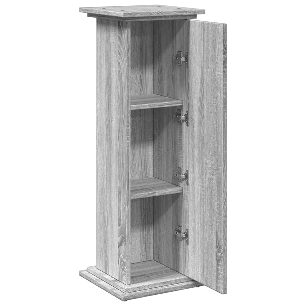 vidaXL Display St& with Storage Grey Sonoma 31x30x90 cm