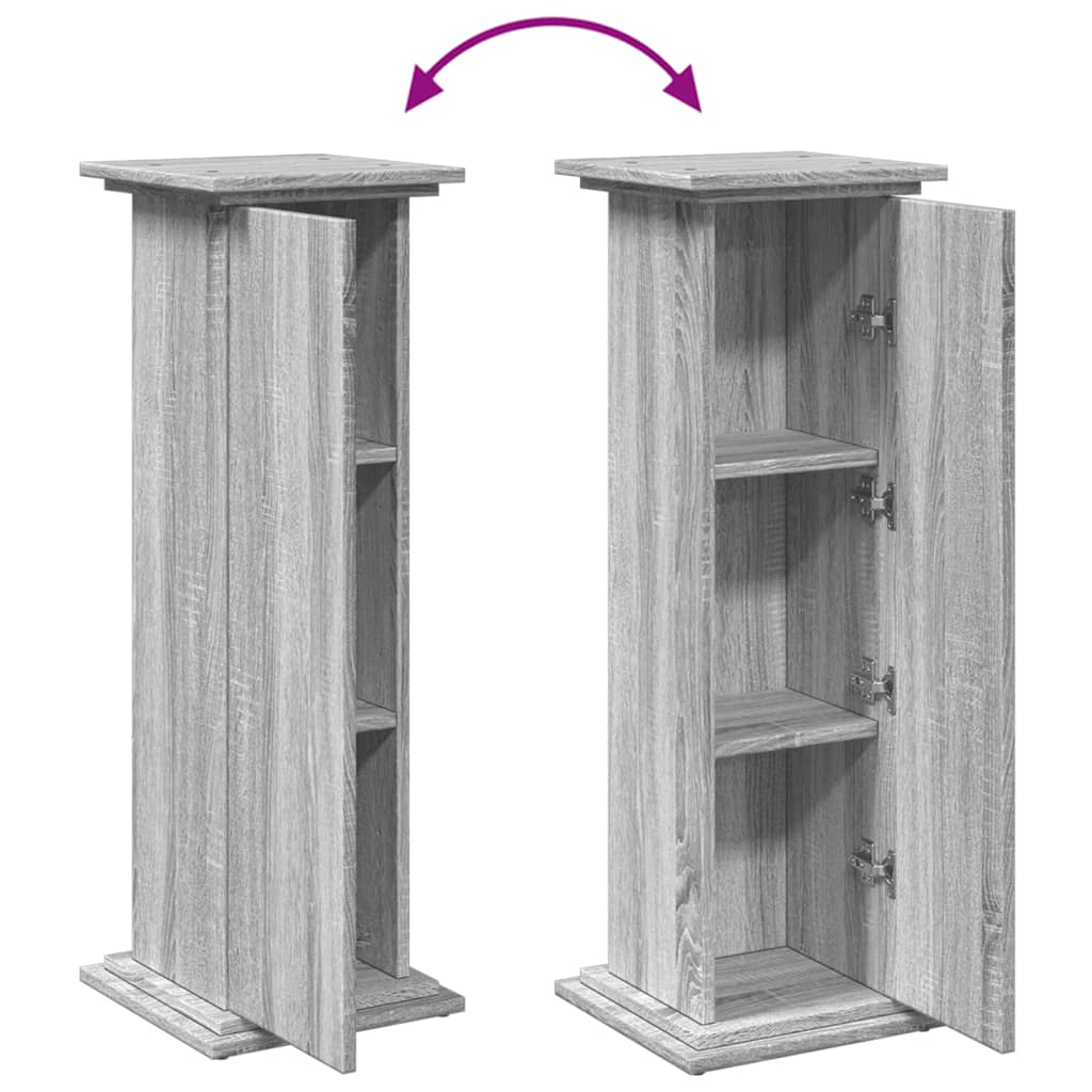 vidaXL Display St& with Storage Grey Sonoma 31x30x90 cm