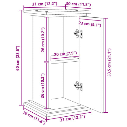 vidaXL Display Stand with Storage White 31x30x60 cm Engineered Wood