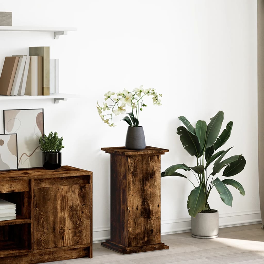vidaXL Display Stand with Storage Smoked Oak 31x30x60 cm