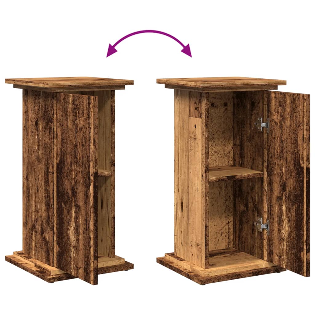 vidaXL Display Stand with Storage Old Wood 31x30x60 cm Engineered Wood