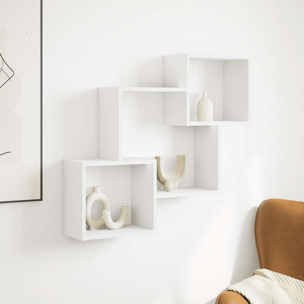 vidaXL Wall Cabinet 78x18x71 cm White Engineered Wood