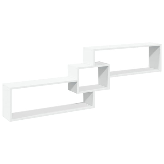 vidaXL Wall Cabinet 158x18x53 cm White Engineered Wood