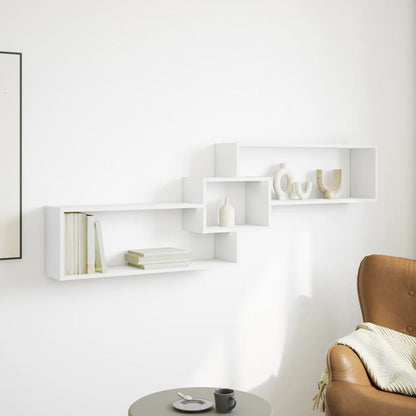vidaXL Wall Cabinet 158x18x53 cm White Engineered Wood