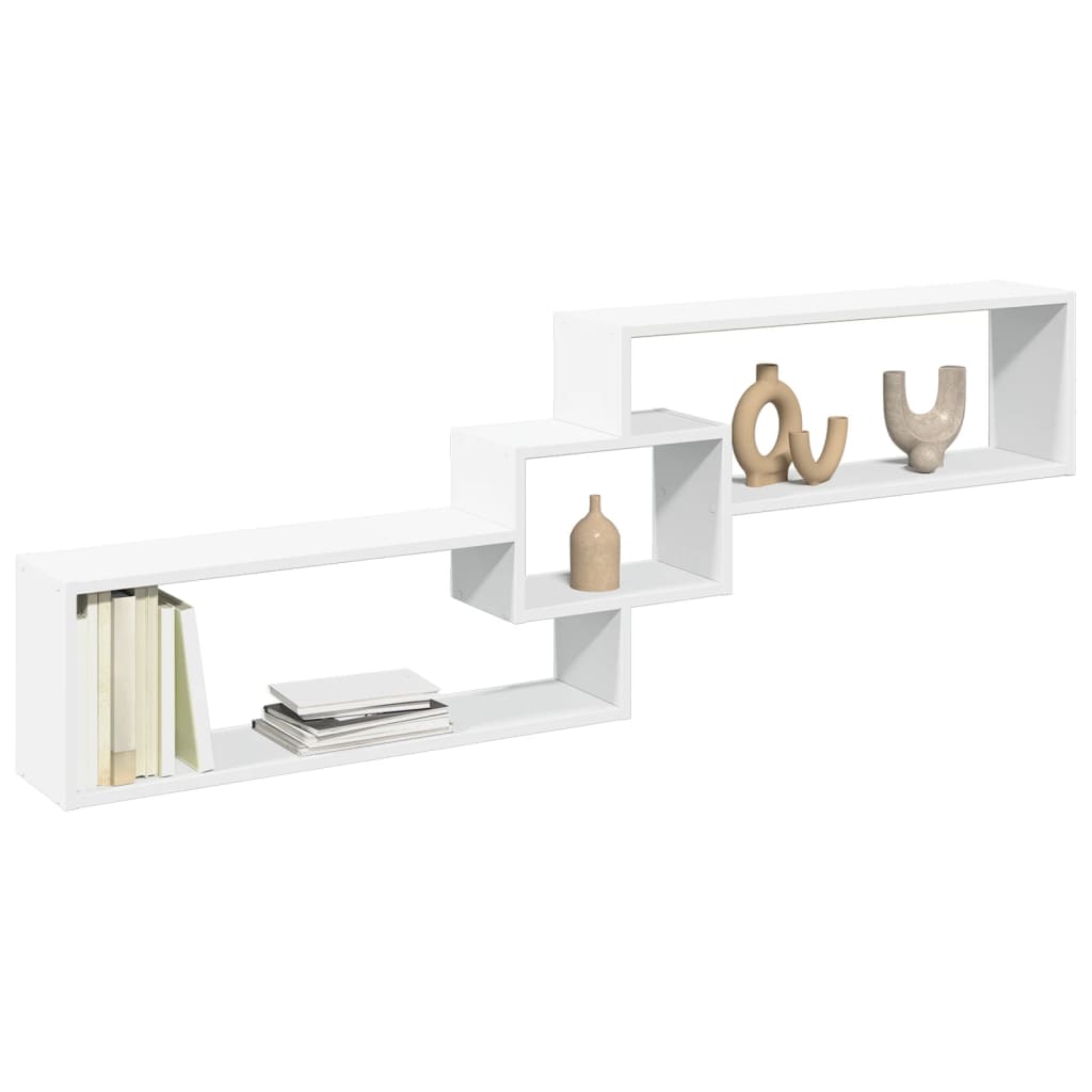 vidaXL Wall Cabinet 158x18x53 cm White Engineered Wood