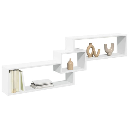 vidaXL Wall Cabinet 158x18x53 cm White Engineered Wood