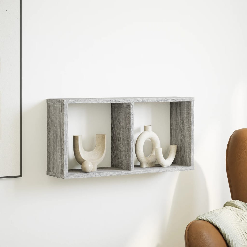 vidaXL Wall Cabinet 60x16x30 cm Grey Sonoma Engineered Wood