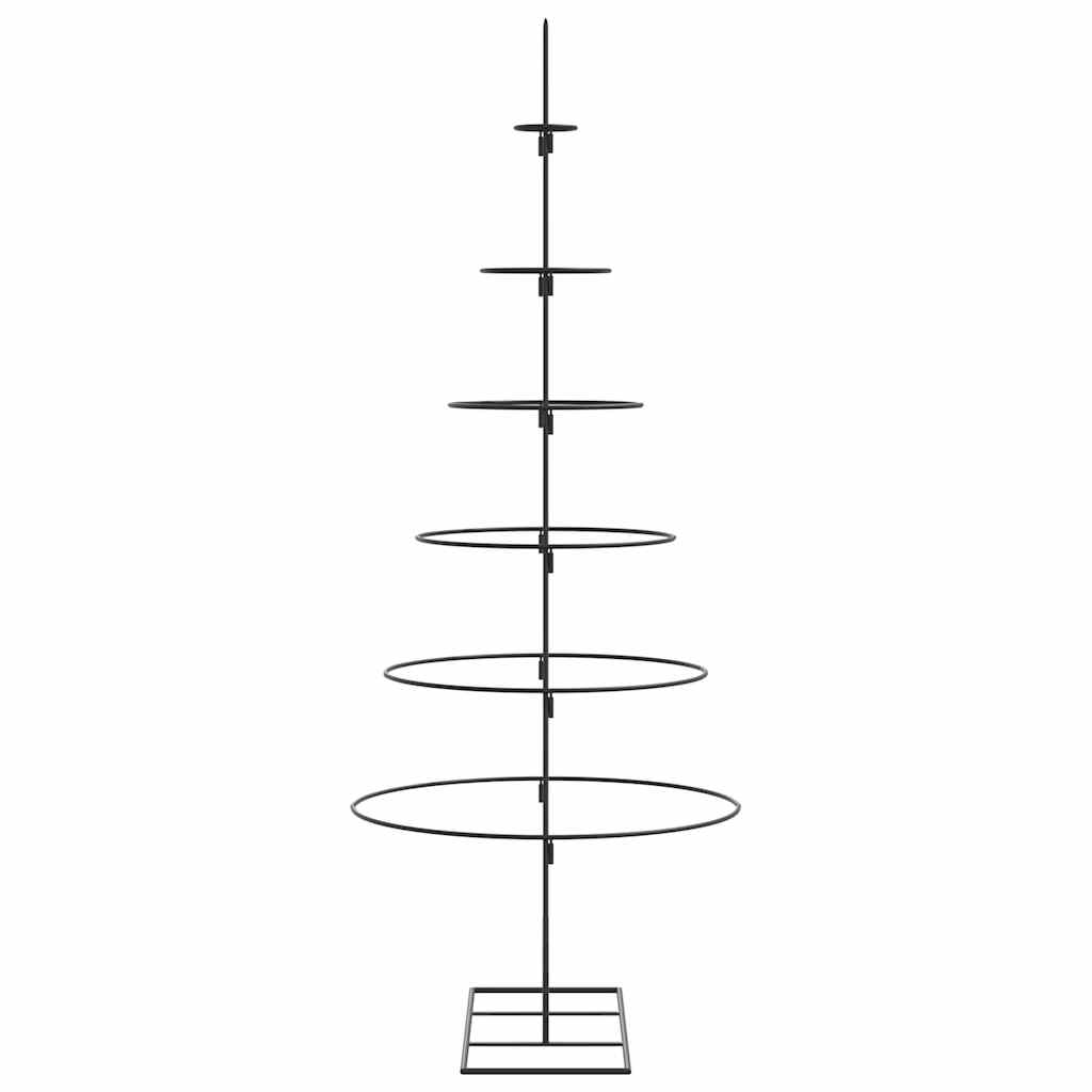 vidaXL Metal Christmas Tree | Black | Powder-coated steel | 150 cm tall
