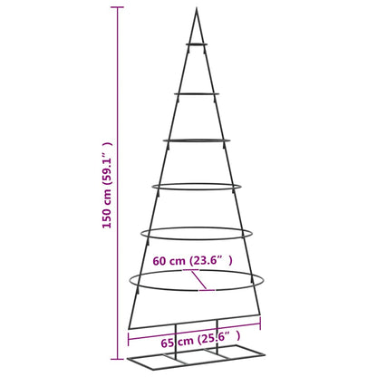 vidaXL Metal Christmas Tree | Black | Powder-coated steel | 150 cm tall