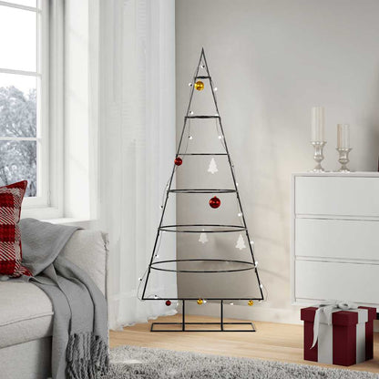 vidaXL Metal Christmas Tree | Black | Powder-coated steel | 150 cm tall