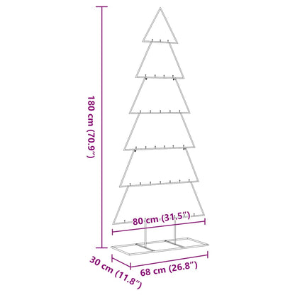 vidaXL Metal Christmas Tree for Decoration Black 180 cm