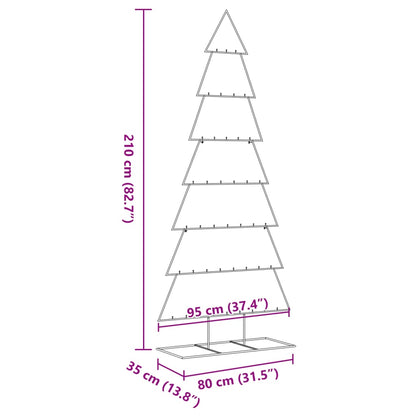 vidaXL Metal Christmas Tree for Decoration Black 210 cm