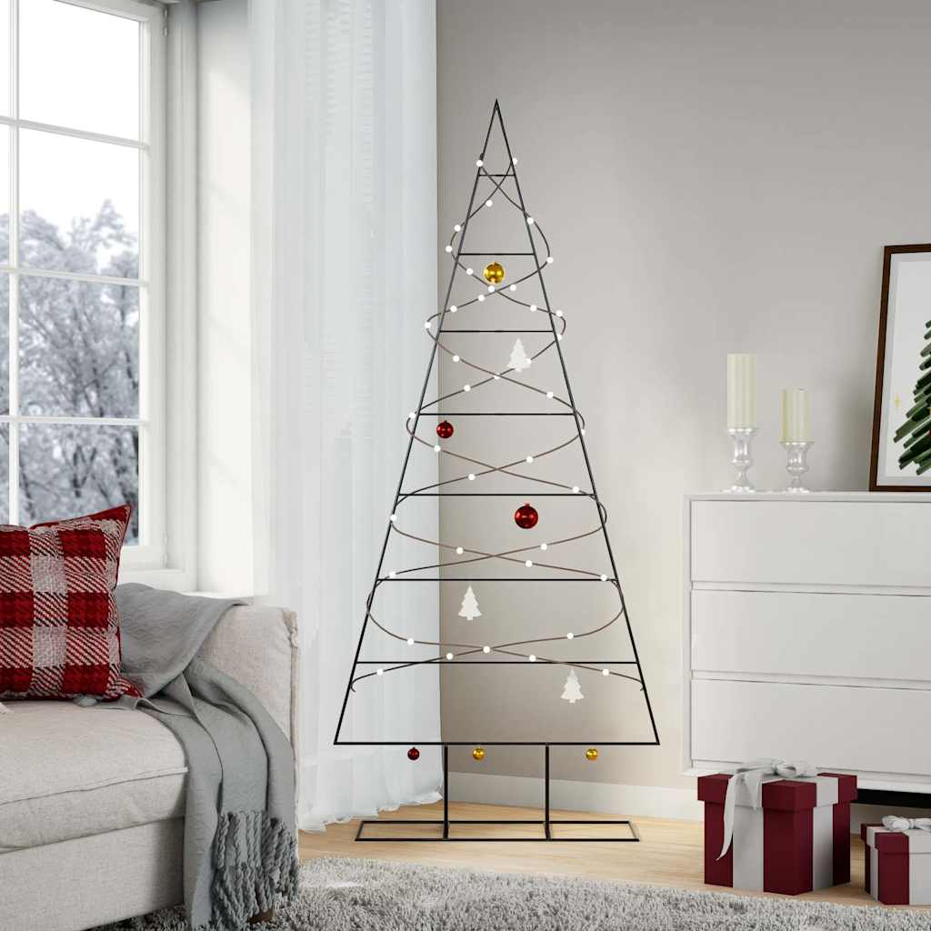vidaXL Metal Christmas Tree for Decoration Black 180 cm