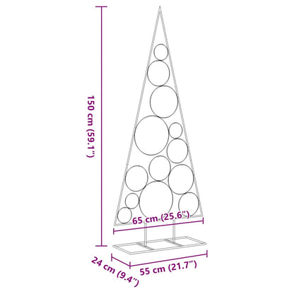 vidaXL Metal Christmas Tree for Decoration Black 150 cm