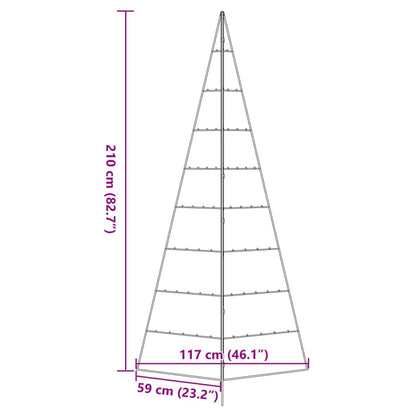 vidaXL Metal Christmas Tree for Decoration Black 210 cm