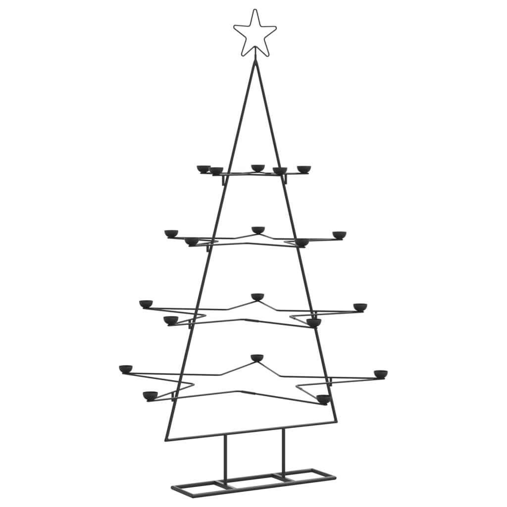 vidaXL Metal Christmas Tree for Decoration Black 140 cm