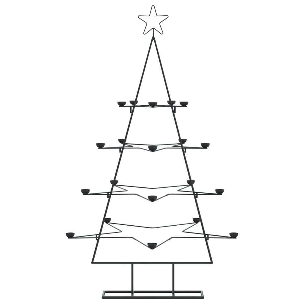 vidaXL Metal Christmas Tree for Decoration Black 140 cm