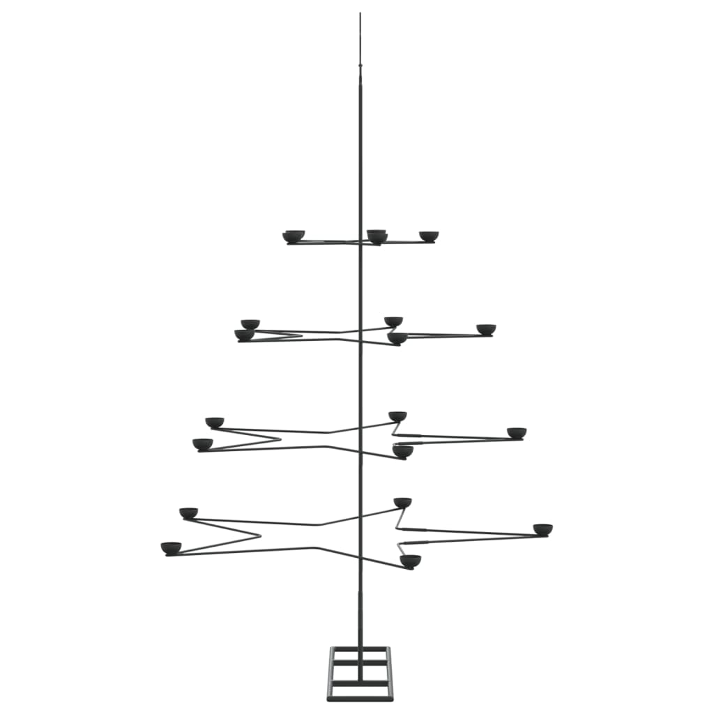 vidaXL Metal Christmas Tree for Decoration Black 140 cm