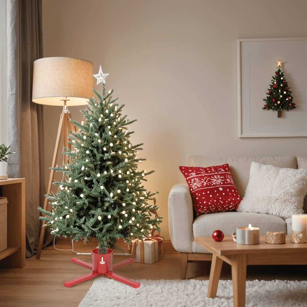 vidaXL Christmas Tree Stand Red 61x61x15.5 cm