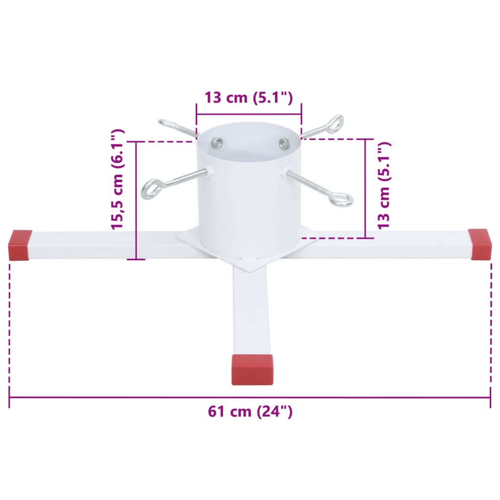 vidaXL Christmas Tree Stand White 61x61x15.5 cm