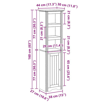 vidaXL Bathroom Cabinet BODO Grey 44x30x160 cm