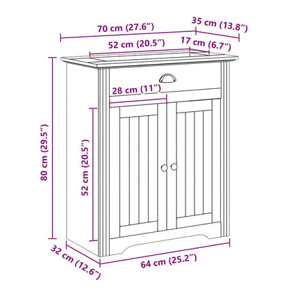 vidaXL Bathroom Sink Cabinet BODO White 70x35x80 cm